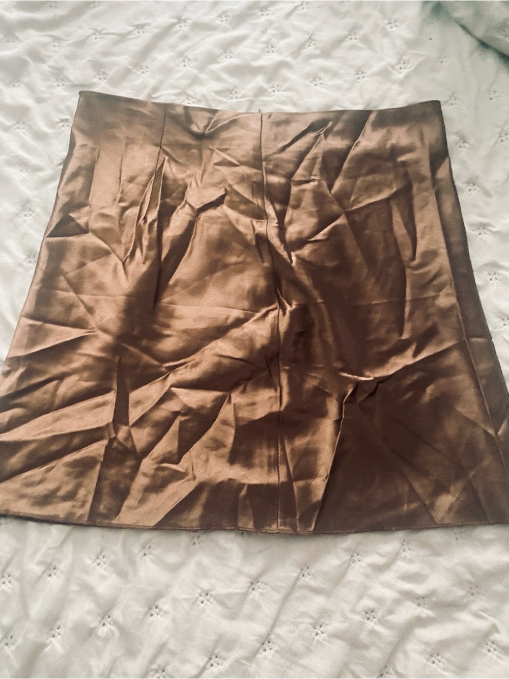 SHEIN Brown Satin Mini Skirt
